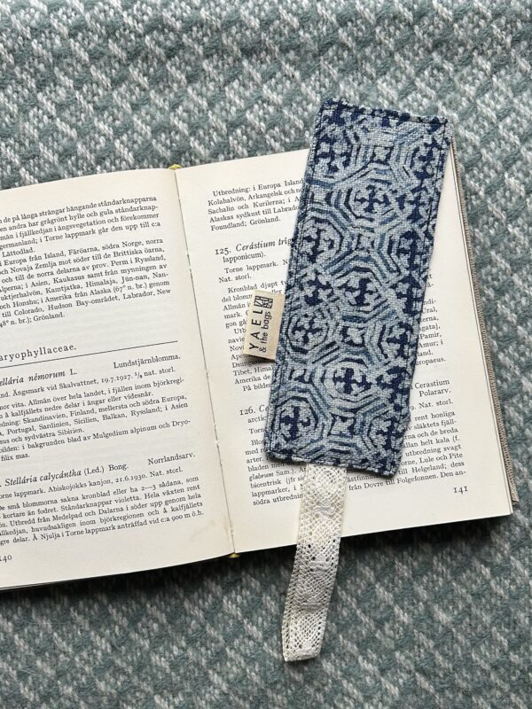 Bokmärke Indigo handtryck